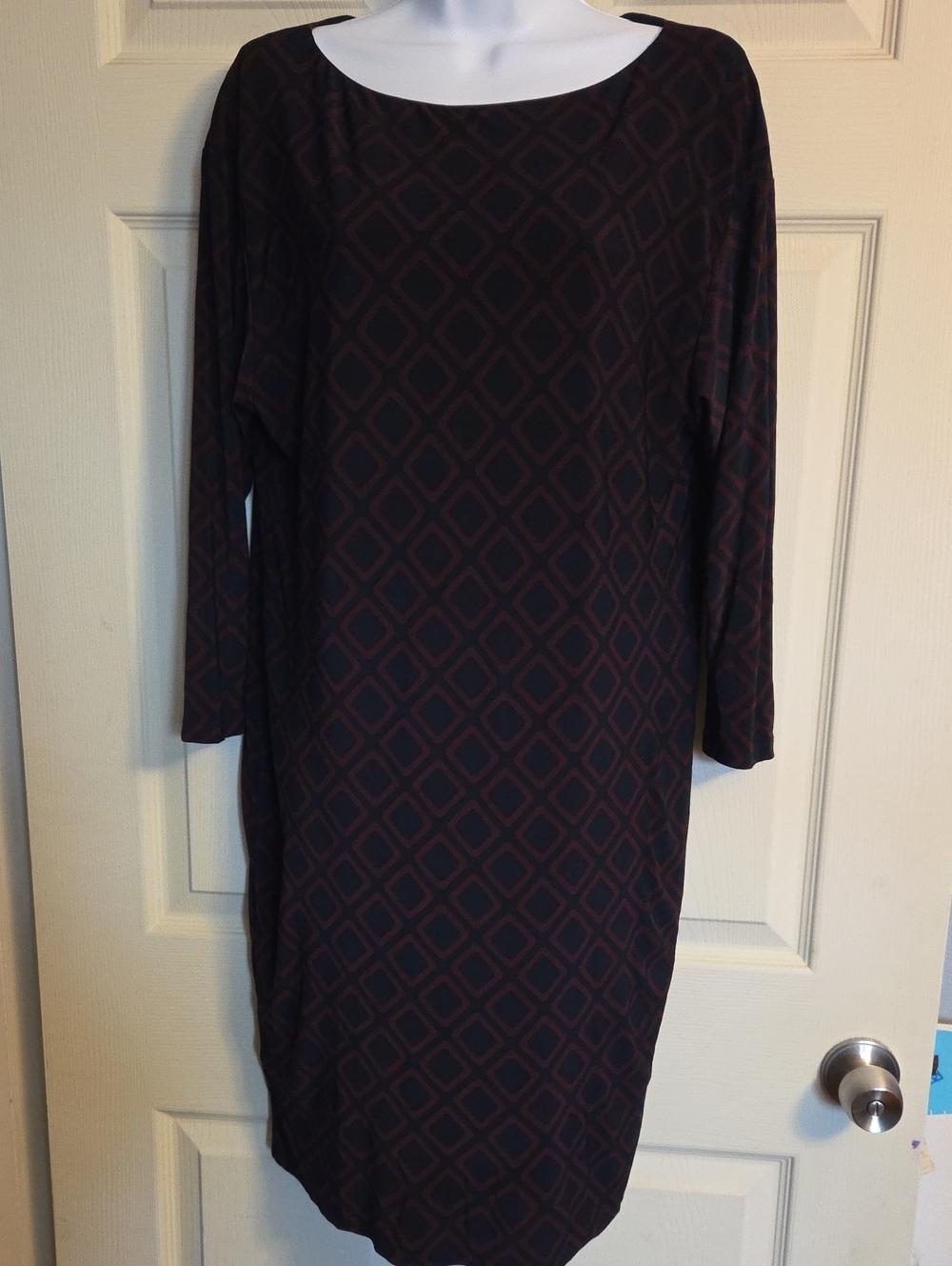 Lauren Ralph Lauren Navy & Red Geometric Dress Size 4